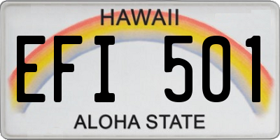 HI license plate EFI501