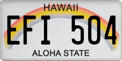 HI license plate EFI504