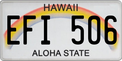 HI license plate EFI506