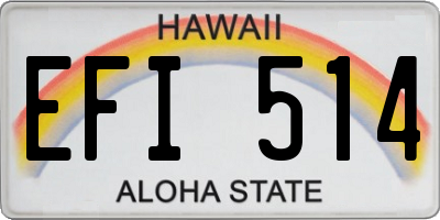 HI license plate EFI514