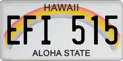 HI license plate EFI515