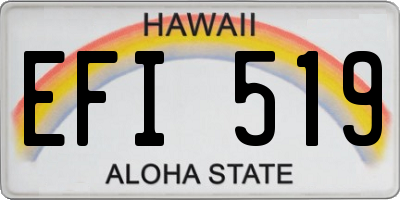 HI license plate EFI519