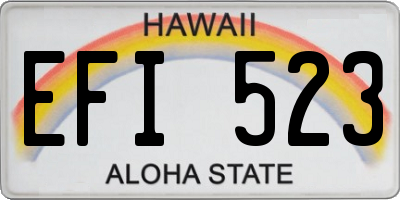 HI license plate EFI523