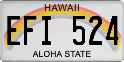 HI license plate EFI524