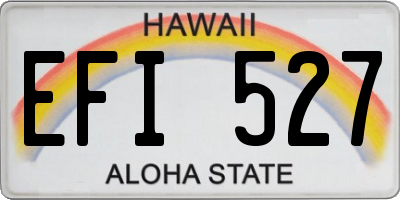 HI license plate EFI527