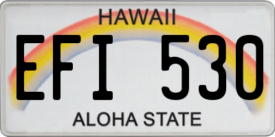 HI license plate EFI530