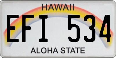 HI license plate EFI534