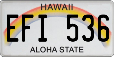 HI license plate EFI536