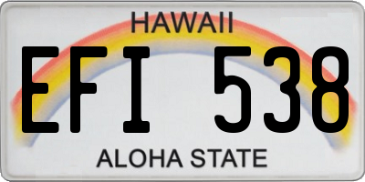 HI license plate EFI538