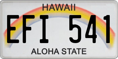 HI license plate EFI541