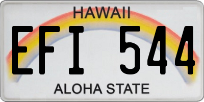 HI license plate EFI544