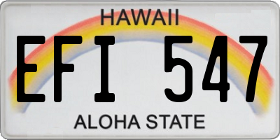 HI license plate EFI547