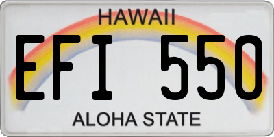 HI license plate EFI550