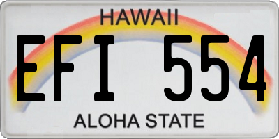 HI license plate EFI554