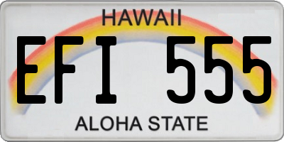 HI license plate EFI555