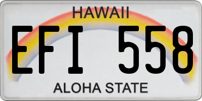 HI license plate EFI558