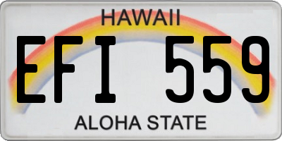HI license plate EFI559