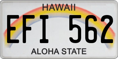 HI license plate EFI562