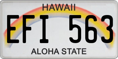 HI license plate EFI563