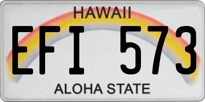 HI license plate EFI573