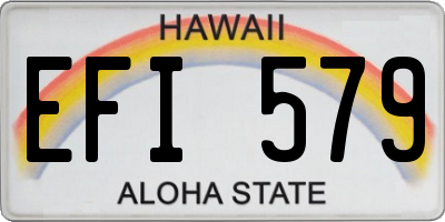 HI license plate EFI579