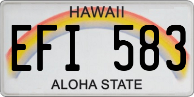 HI license plate EFI583