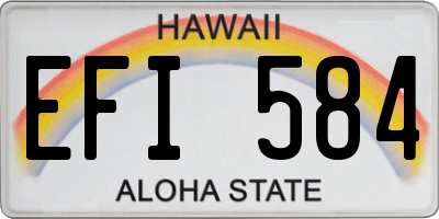 HI license plate EFI584