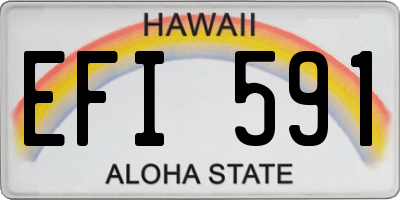 HI license plate EFI591