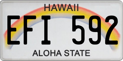 HI license plate EFI592