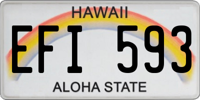 HI license plate EFI593