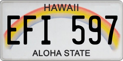 HI license plate EFI597