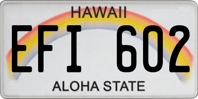 HI license plate EFI602