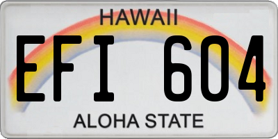 HI license plate EFI604