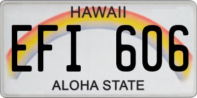 HI license plate EFI606