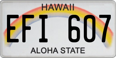 HI license plate EFI607