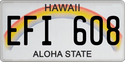 HI license plate EFI608