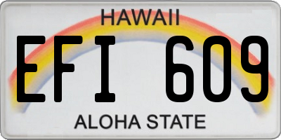 HI license plate EFI609