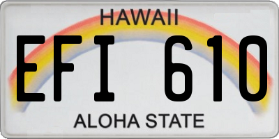 HI license plate EFI610