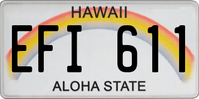 HI license plate EFI611