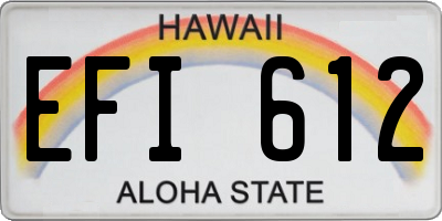 HI license plate EFI612