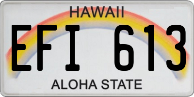 HI license plate EFI613