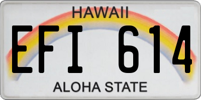 HI license plate EFI614