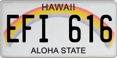 HI license plate EFI616