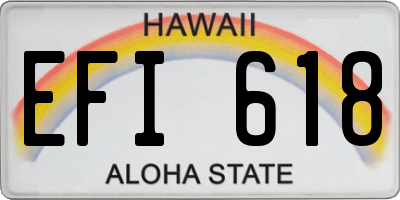 HI license plate EFI618