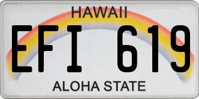 HI license plate EFI619