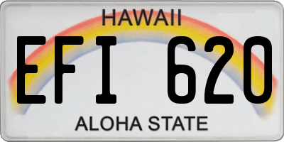 HI license plate EFI620