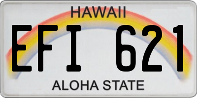 HI license plate EFI621