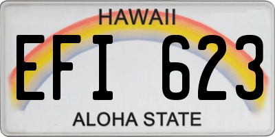 HI license plate EFI623