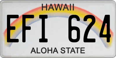 HI license plate EFI624