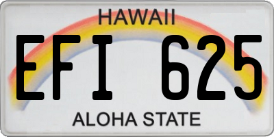 HI license plate EFI625